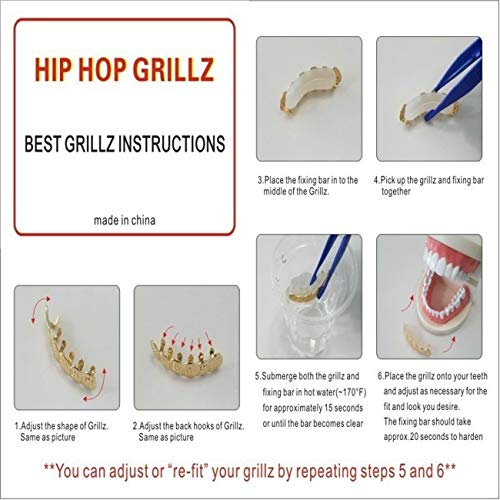 Incredible Me 24K Gold Plated Hip Hop Punk Customized Fit Tooth Grillz Caps: Elevate Your Style with Gold