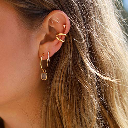 Sloong 6pcs Sparkling Ear Cuff Gold Dainty Helix Earrings
