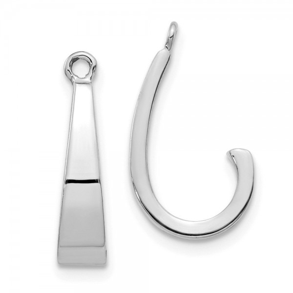 14k White Gold J Hoop Earrings Ear Hoops Set