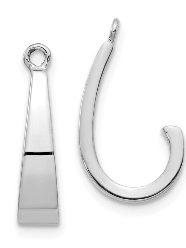 14k White Gold J Hoop Earrings Ear Hoops Set