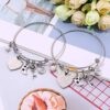 Heart Charm Bracelets Charm Engraved Expandable