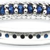 Sterling Silver Created Sapphire Eternity Band Ring