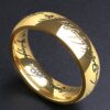 7mm Titanium Ring Gold Plated Wedding Band