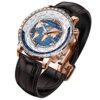 Agelocer Men's Genuine Diamond Dial Blue World time