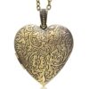 Flowers Heart King Locket Pendant Necklace Charm