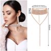 Wedding Rhinestone Choker Bracelet Dangle Earrings
