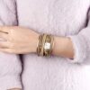Pearl Leather Cuff Bracelet Multi Strand Wrap Bracelets