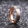 18k Rose Gold Plated Tungsten Carbide Ring Two Tone Wedding Band