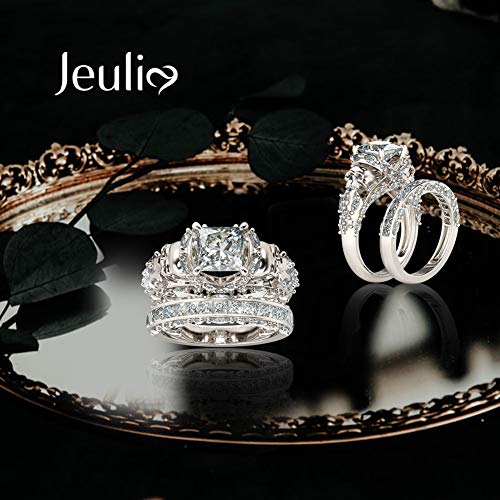 Jeulia Skull Engagement Ring Sets Sterling Silver