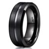 8mm Black Tungsten Carbide Wedding Band Ring
