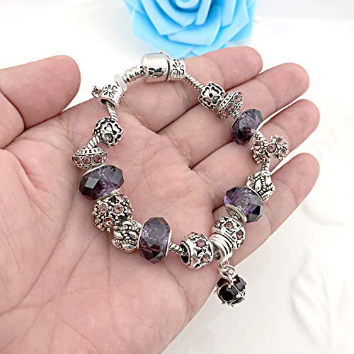 Mother Charms Bracelet for Girls and Women Murano Glass Beads