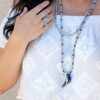Silver Blue Sodalite Gemstone Spirit Bird Pendant Enhancer