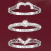 I Love You Heart-Shaped Diamond Stacking Rings