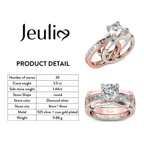 JEULIA Diamond Band Rings for Women cz Sterling Silver