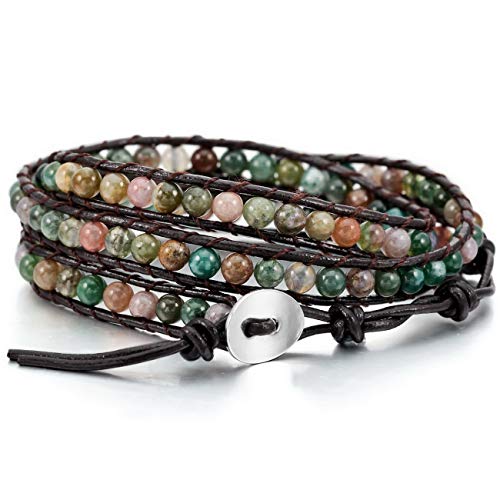 Layered Bracelets for Women Handmade Oriental Agate Meditation