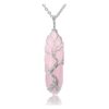 Top Plaza Natural Healing Crystals Gemstone Rose Necklace