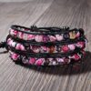 3 Wrap Agate Leather Bracelets: Handmade Boho Bead Bangle for a Touch of Gemstone Elegance