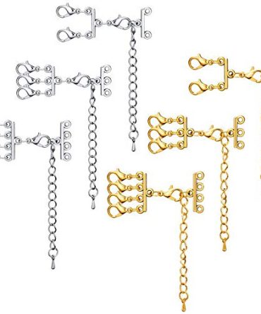 PAGOW 6pcs 3 Sizes Multi Strand Slide Clasp Lock, Necklace Bracelet