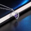 Heart Pendant Enhancer Women Necklace Amethyst