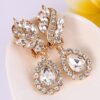 EleQueen Women's Austrian Crystal Art Deco Tear Drop Dangle Earrings - Elegant Gold-Tone Clip-Ons for Special Occasions and Daily Glam