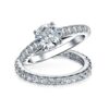 Engagement Wedding Ring Set Cubic Zirconia Round Princess Cut