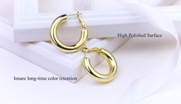 Chunky Thick Good Tube Hoops Earrings
