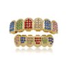 14k Gold Rainbow Hip Hop Joker Diamond Top & Bottom Teeth