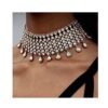 Victray Crystal Necklace Tassel Choker Neck Chain