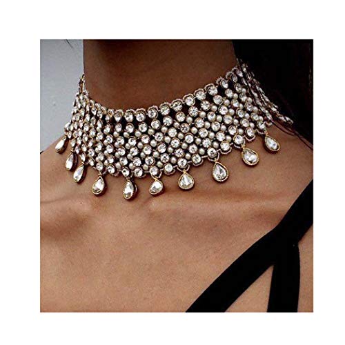 Victray Crystal Necklace Tassel Choker Neck Chain