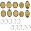 Oval Pin Backs Base Setting Blank Bezel with 10pcs