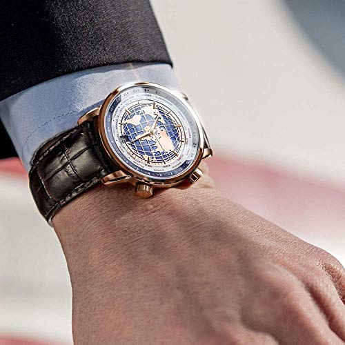 Men's Prime Model Blue Moon Watch - Precision World Time & Business-Casual Elegance
