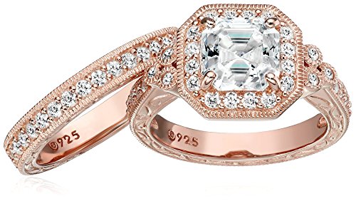 Rose-Gold-Plated Sterling Silver Antique Ring set