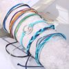 CASSIECA 18-21 Pcs Beach Surfer Strand Wave Bracelet