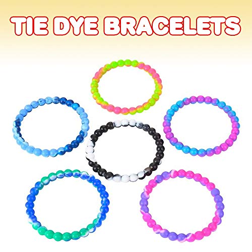 ArtCreativity Tie Dye Bead Bracelets - Pack of 12
