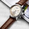 Stuhrling Original Mens Leather Watch Chronograph Pulsometer