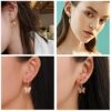 Gold Hoop Butterfly Earrings with Charm