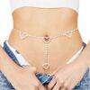 Rhinestone Body Chains Belt Crystal Waist Chains Heart Pendant