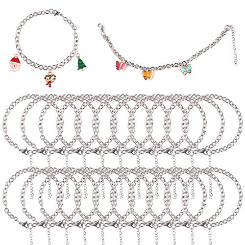 Bracelet Link Chains Silver DIY Christmas Charms