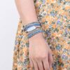 Blue Topaz Sodalite & Crystal Gemstone Leather Wrap Bracelet