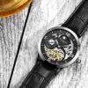 Stührling Original Watch for Men Skeleton Watch Dial, Dual Time, AM/PM Sun Moon