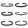 6 PCS Choker Necklaces Black Velvet