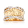 Ross-Simons 0.13 ct. t.w. Diamond Hammered Ring in 18kt