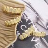 Top and Bottom Grillz One Set with Gold Poker