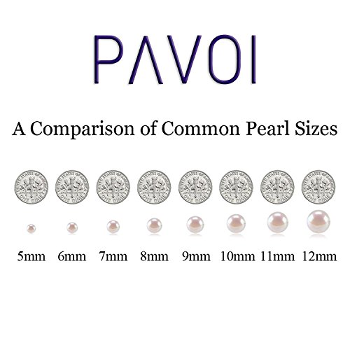 PAVOI Sterling Silver Round Stud Freshwater Cultured Pearl Earrings