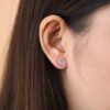 Sterling Silver Lotus Flower Stud Earrings
