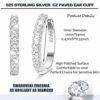 Swarovski Zirconia 925 Sterling Silver Cuff Earrings for Women