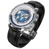 Agelocer Men's Genuine Diamond Dial Blue World time Mechanical Calendar