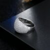 White Diamond Accent Dome Ring - Cluster Cubic Zirconia
