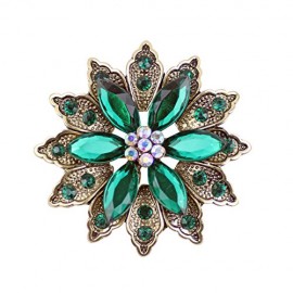 Green Vintage Created Crystal Brooches for Women