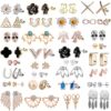 32 Pairs Assorted Stainless Steel Stud Earrings for Women